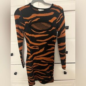 Black and Orange Striped Dress